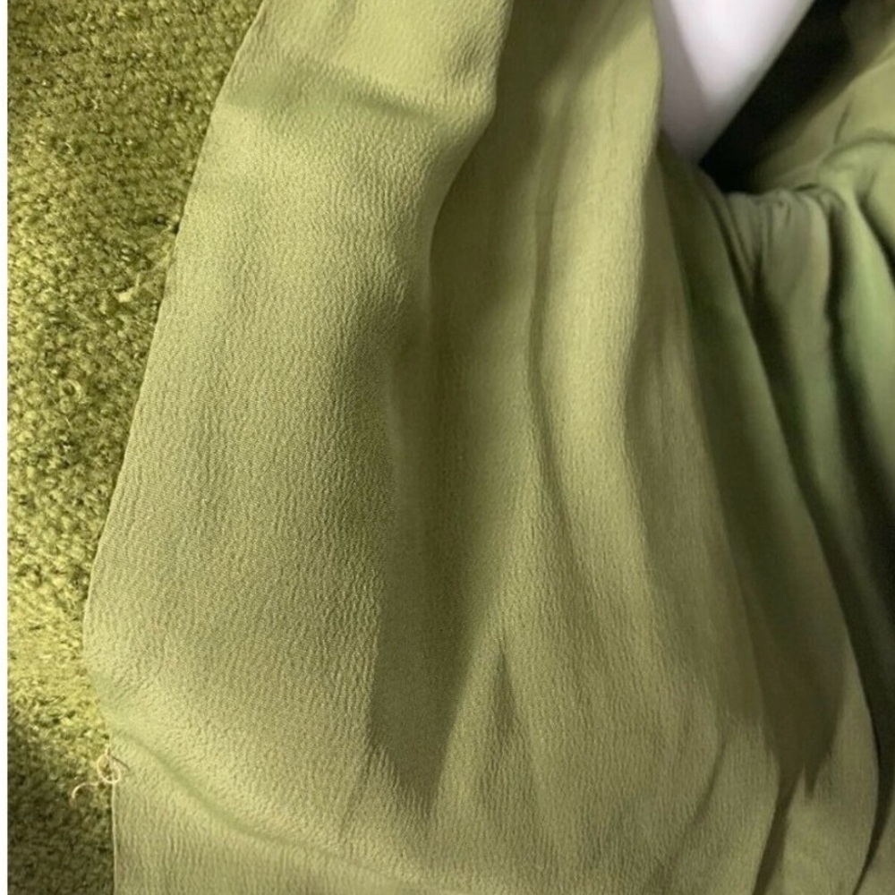Green Wool Coat with Brown Fur Trim - Picture 8 of 12